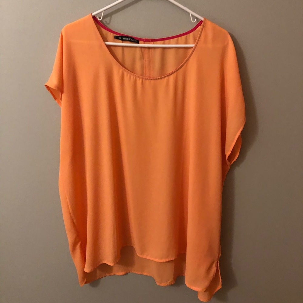 Plus Size Orange/Pink Top